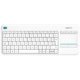 Logitech Tipkovnica k400 plus wireless touch, , unifying, bela, slo g. Cene