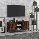 Maison Chic TV omarica - TV stojalo - Televizijska omarica s kovinskimi nogami dimljeni hrast 103,5x35x50 cm, (21702376) | Shoptok.si
