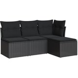  The Living Store Vrtna sedežna garnitura 4-delna z blazinami črna poli ratan - Vrtna Sedežna Garniture, (21462331) | Shoptok.si