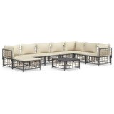 The Living Store Vrtna garnitura 9-delna z blazinami antracit poli ratan - Vrtna Sedežna Garnitura, (21460088) | Shoptok.si
