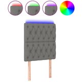 Maison Chic led posteljno vzglavje - vzglavna omarica - nočna omarica temno sivo 80x7x118/128 cm blago, (21710413) | Shoptok.si