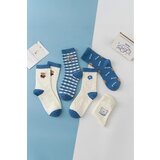 Dewberry 46560 5 Pairs of Unisex Patterned Socks 36-42-WHITE-LIGHT BLUE | ePonuda.com