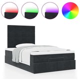 vidaXL Otomanski posteljni okvir z vzmetnicami črn 120x190cm žamet | Shoptok.si