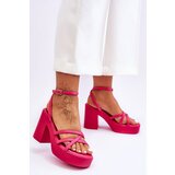 Boto Fashionable High Heels Sandals With Straps Fuchsia Shemira | Shoptok.si