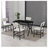 Hanah home Set Trpezarijski sto i 4 stolice Dubai Cream Black | Eponuda.com