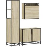  3-dijelni set kupaonskog namještaja boja hrasta sonome drveni | shoptok.hr