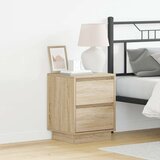 vidaXL Nočna omarica z LED svetlobami Sonoma hrast 39x34.5x50 cm | Shoptok.si