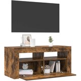 TV ormarić s LED svjetlima boja dimljenog hrasta 90x35x40 cm | shoptok.hr