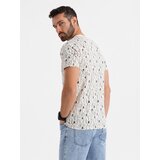 Ombre Printed cotton T-shirt with round neckline - cream | shoptok.hr