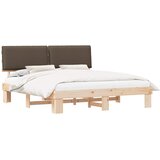  Krevetni okvir s tapiciranim uzglavljem Sivo-smeđa 200 x 200 cm | shoptok.hr
