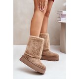 Kesi Platform snow boots with a turned-up upper beige Lisonea Cijene