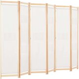 vidaXL Sobna pregrada sa 6 panela od tkanine 240 x 170 x 4 cm krem | shoptok.hr