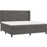  Box spring s madracem LED tamnosivi 200x200 cm baršun | shoptok.hr