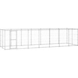  Zunanji pasji boks pocinkano jeklo 16,94 m² - - Srebrna - 74.5 - 770 x 220 x 180 cm - | Shoptok.si