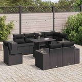  9-dijelni set vrtnih sofa s jastucima crni od poliratana | shoptok.hr