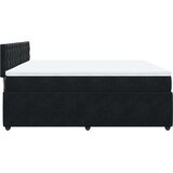 vidaXL Box spring postelja z vzmetnico črna 200x200 cm žamet | Shoptok.si