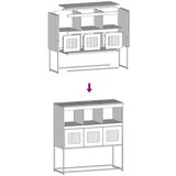 vidaXL Komoda črna 100,5x39x107 cm hladno valjano jeklo | Shoptok.si