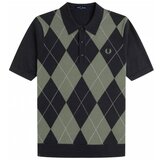 Fred Perry Polo majice kratki rokavi ARGYLE KNITTED SHIRT Zelena Cene