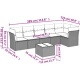  7-dijelni set vrtnih sofa od poliratana s jastucima bež | shoptok.hr
