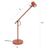 White Label Rdeča kovinska namizna svetilka (višina 45,5 cm) Aero – | Shoptok.si