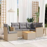vidaXL 6-dijelni set vrtnih sofa s jastucima bež od poliratana | shoptok.hr