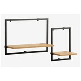  Zidna polica TRAPPEDAL 2 kom/p hrast/crn 3690171 | Eponuda.com