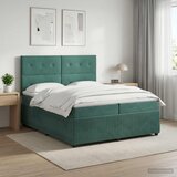  Boxspring krevet s madracem Tamnozelena 200 x 200 cm Baršun | shoptok.hr
