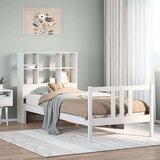 vidaXL Krevet s regalom za knjige bez madraca bijeli 90x200cm borovina | shoptok.hr