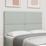 vidaXL Naslon za glavu s kristalnim gumbima tufted svjetlosivi 140 cm baršun Cijene