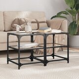  Stolići s prozirnom staklenom površinom 2 kom 40x40x45 cm čelik | shoptok.hr
