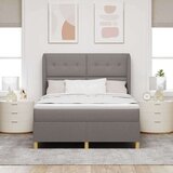  Podna opruga s madracem Tamno siva 90x190 cm Sivo-smeđa tkanina - Sivo-smeđa 160 x 200 cm S gumbima | shoptok.hr