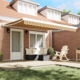 vidaXL Avtomatska zložljiva tenda večbarvna črta 400x300 cm | Shoptok.si