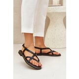 Zazoo Leather Flat Sandals With Intertwined Straps | Shoptok.si