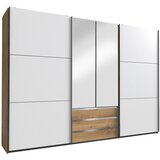 MID.YOU omara z drsnimi vrati, srebrne barve, bela, barve hrasta | Shoptok.si