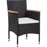  7-dijelni vrtni blagovaonski set od poliratana crni | shoptok.hr
