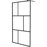 vidaXL Pregrada za tuširanje od kaljenog stakla crna 115 x 195 cm | shoptok.hr