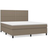 vidaXL Krevet s oprugama i madracem smeđesivi 160x200 cm tkanina Cijene