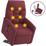vidaXL Masažni naslanjač s funkcijo vstajanja vinsko rdeče blago | Shoptok.si