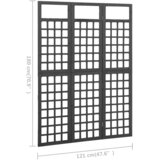 Sobna pregrada / rešetka s 3 panela od jelovine 121x180 cm crna | Eponuda.ba