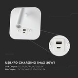  LED zidno spot svetlo sa USB portom LED/8W/230V 3000K bela | Eponuda.com