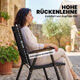  Set od 2 sklopive vrtne stolice s visokim naslonom i naslonima za ruke čelik Texteline 58 x 62 x 97 cm crna | shoptok.hr