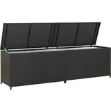  Vrtna škatla za shranjevanje poli ratan 200x50x60 cm črna | Shoptok.si