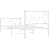  Metalni okvir kreveta uzglavlje i podnožje bijeli 90x190 cm | Eponuda.ba