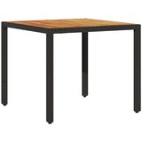  3-dijelni vrtni blagovaonski set s jastucima poliratan i bagrem Crna 90 x 90 x 75 cm | shoptok.hr