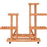  Stalak za cvijeće s kotačima 95x25x101 cm od masivne jelovine | shoptok.hr