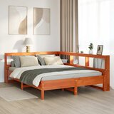 vidaXL Knjižna postelja brez vzmetnice vošč. rjava 135x190 cm borovina, (21791739) | Shoptok.si