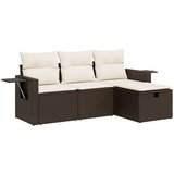 Maison Chic Seti vrtnega pohištva - Vrtna garnitura - Vrtni pohištvo set 4-delna z blazinami rjav poli ratan, (21818894) | Shoptok.si