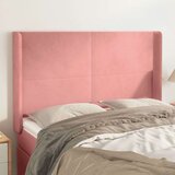  Uzglavlje s ušima ružičasti 147x16x118/128 cm baršunasti | shoptok.hr