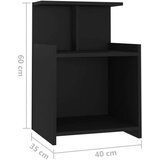 vidaXL Noćni ormarić crni 40 x 35 x 60 cm od iverice | shoptok.hr