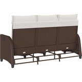vidaXL Reclining Garden Sofa z blazinami v obliki črke L Brown | Shoptok.si